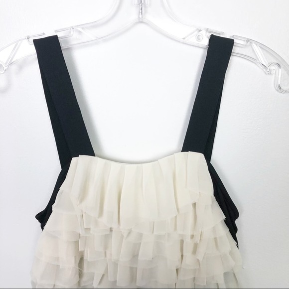 Diane von Furstenberg Gianna Ruffle Sleeveless Tank Top White Blue Size 4 - Picture 8 of 11